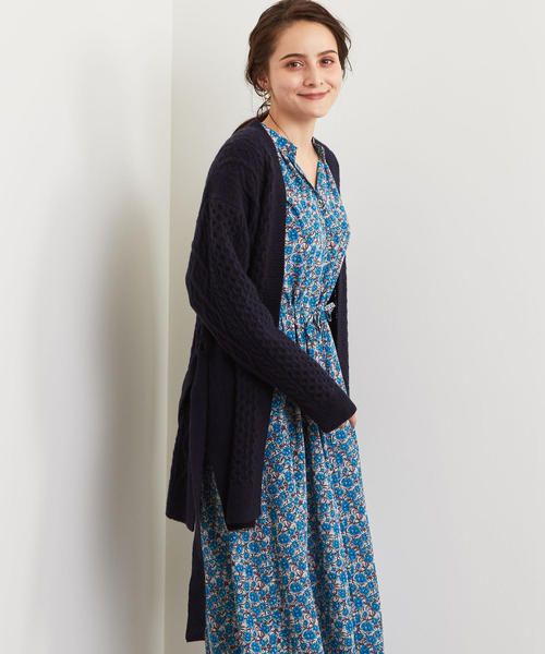 green label relaxing(グリーンレーベルリラクシング)の「SC ハミルトン アラン カーディガン ◆(カーディガン/ボレロ・レディース・ネイビー/オフホワイト/イエロー・FREE)」の5枚目の写真