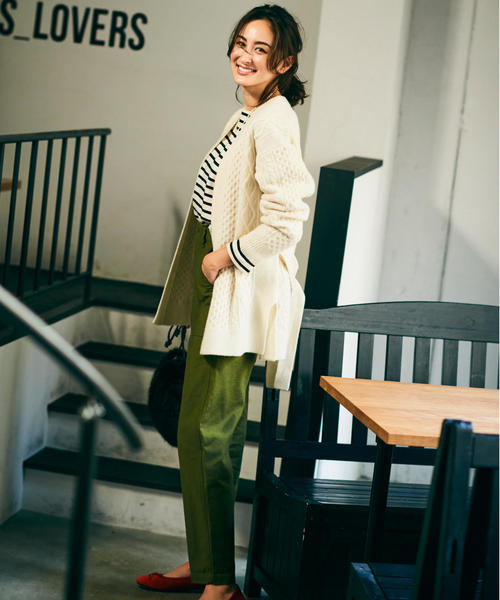 green label relaxing(グリーンレーベルリラクシング)の「SC ハミルトン アラン カーディガン ◆(カーディガン/ボレロ・レディース・ネイビー/オフホワイト/イエロー・FREE)」の16枚目の写真