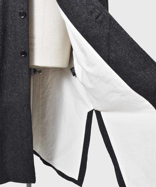 UNIVERSAL TISSU(ユニヴァーサルティシュ)の「「universaltissu/ ユニヴァーサルティシュ」ウールヘリンボーン&ネップシルクツイードチェスターコート(チェスターコート・レディース・ブラック/ベージュ/ブラウン/カーキ・1/3)」の16枚目の写真