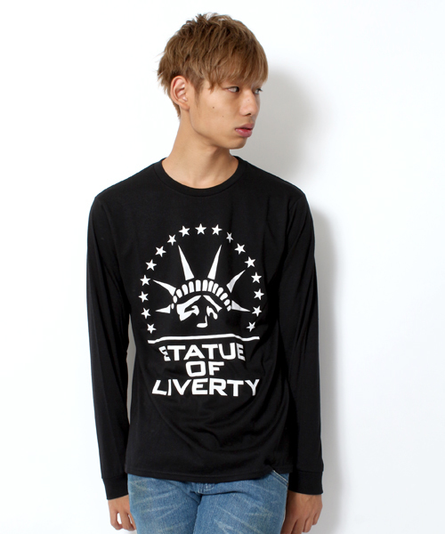 WEGO(ウィゴー)の「WEGO/STATUE OF LIVERTY Tシャツ(Tシャツ/カットソー・メンズ・ホワイト/ブラック/レッド・MEDIUM/LARGE)」の3枚目の写真
