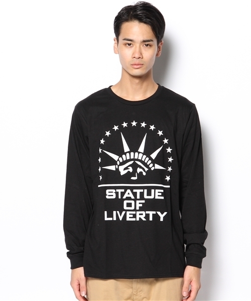 WEGO(ウィゴー)の「WEGO/STATUE OF LIVERTY Tシャツ(Tシャツ/カットソー・メンズ・ホワイト/ブラック/レッド・MEDIUM/LARGE)」の4枚目の写真