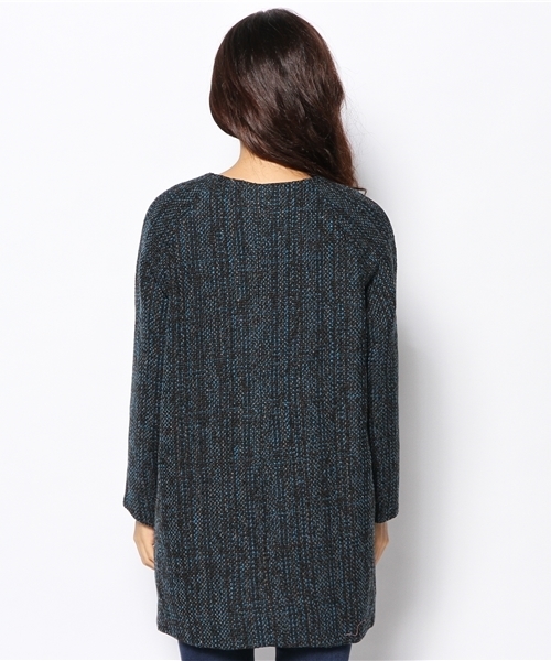 mystic（ミスティック）の「MIXツイードノーカラーCT（その他アウター・レディース・ブラック/ベージュ・ﾌﾘ-）」の4枚目の写真