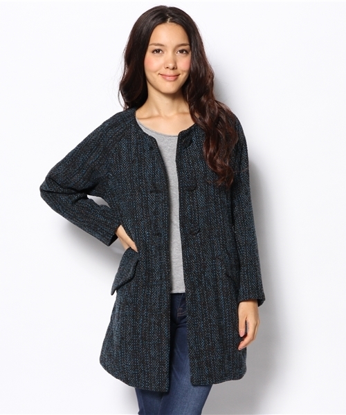 mystic（ミスティック）の「MIXツイードノーカラーCT（その他アウター・レディース・ブラック/ベージュ・ﾌﾘ-）」の5枚目の写真