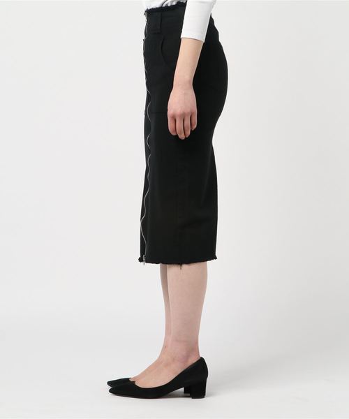Narcissus（ナルシス）の「【cheap!!by vaNite】ジップデニムスカート（デニムスカート・レディース・ホワイト/ブラック・SMALL/MEDIUM）」の3枚目の写真