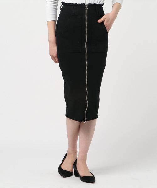 Narcissus（ナルシス）の「【cheap!!by vaNite】ジップデニムスカート（デニムスカート・レディース・ホワイト/ブラック・SMALL/MEDIUM）」の5枚目の写真