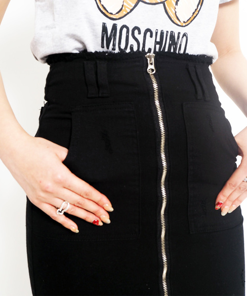 Narcissus（ナルシス）の「【cheap!!by vaNite】ジップデニムスカート（デニムスカート・レディース・ホワイト/ブラック・SMALL/MEDIUM）」の13枚目の写真