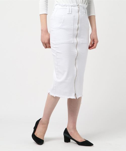 Narcissus（ナルシス）の「【cheap!!by vaNite】ジップデニムスカート（デニムスカート・レディース・ホワイト/ブラック・SMALL/MEDIUM）」の14枚目の写真