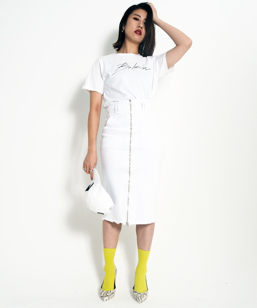 Narcissus（ナルシス）の「【cheap!!by vaNite】ジップデニムスカート（デニムスカート・レディース・ホワイト/ブラック・SMALL/MEDIUM）」の15枚目の写真