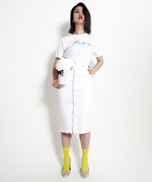 Narcissus（ナルシス）の「【cheap!!by vaNite】ジップデニムスカート（デニムスカート・レディース・ホワイト/ブラック・SMALL/MEDIUM）」の16枚目の写真