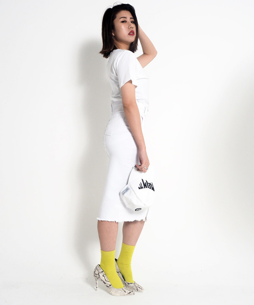 Narcissus（ナルシス）の「【cheap!!by vaNite】ジップデニムスカート（デニムスカート・レディース・ホワイト/ブラック・SMALL/MEDIUM）」の18枚目の写真