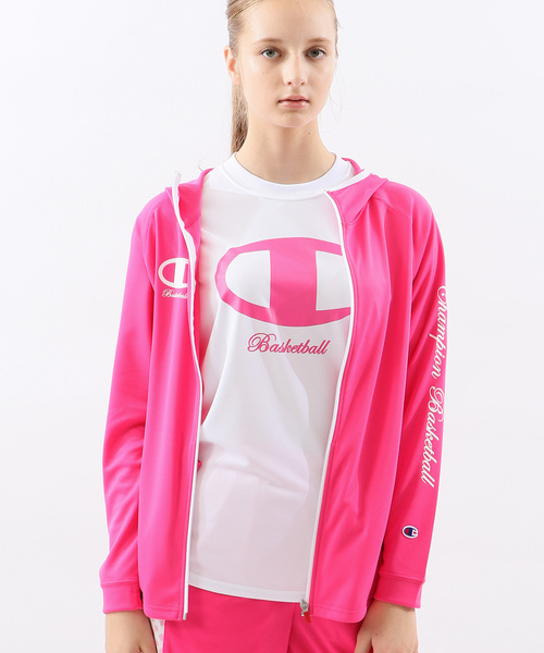 Champion(チャンピオン)の「【Champion/チャンピオン】レディース CAGERS ジップアップパーカー(パーカー・レディース・ホワイト/ネイビー/グレー/ブラック/ローズ・X-LARGE/LARGE/MEDIUM)」の1枚目の写真