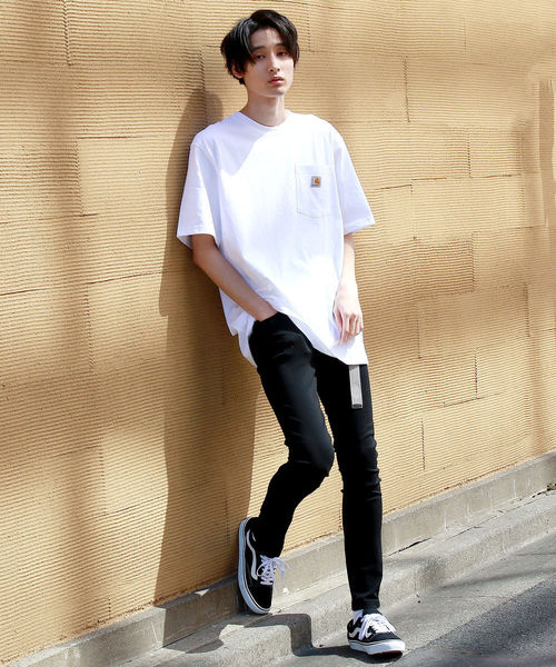 Carhartt（カーハート）の「Carhartt カーハート/ビッグサイズ 半袖 ポケットTシャツ ワンポイントロゴ カットソー（Tシャツ/カットソー・メンズ・ボルドー/ヘザーグレー/グレー系その他/ヘザーチャコール/ダークブラウン/ホワイト/ベージュ系その他/グリーン系その他/ブルー系その他/ネイビー/ブラック/ブラウン系その他・L/2XL/XL/M）」の13枚目の写真