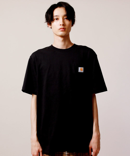 Carhartt（カーハート）の「Carhartt カーハート/ビッグサイズ 半袖 ポケットTシャツ ワンポイントロゴ カットソー（Tシャツ/カットソー・メンズ・ボルドー/ヘザーグレー/グレー系その他/ヘザーチャコール/ダークブラウン/ホワイト/ベージュ系その他/グリーン系その他/ブルー系その他/ネイビー/ブラック/ブラウン系その他・L/2XL/XL/M）」の18枚目の写真