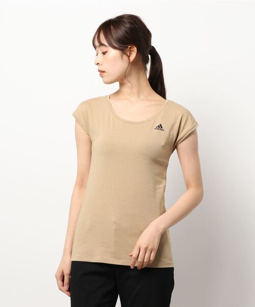 adidas(アディダス)の「adidas/アディダス フレンチスリーブ ベーシックスタイル(その他アンダーウェア/インナー・レディース・ホワイト/ブラック/杢グレー/ベージュ系その他/ダークブルー/グレー系その他・LARGE/MEDIUM/X-LARGE/SMALL)」の1枚目の写真