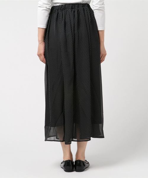 STYLEBLOCK（スタイルブロック）の「ドット柄シフォンフレアロングスカート（スカート・レディース・オフホワイト/ベージュ/ネイビー/ブラック・M）」の6枚目の写真