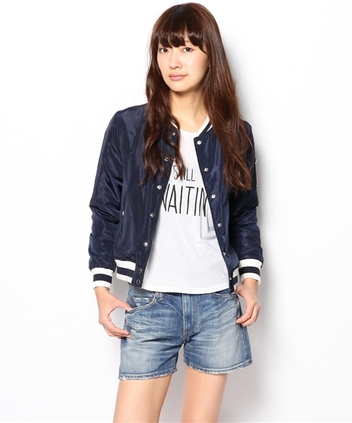 Ray BEAMS（レイビームス）の「○Ray BEAMS / ラインリブ スタジャン（ブルゾン・レディース・オリーブ/ネイビー・1/0）」の16枚目の写真