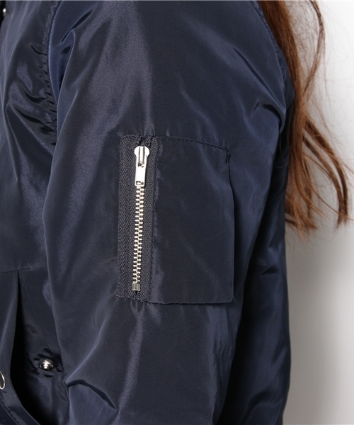 Ray BEAMS（レイビームス）の「○Ray BEAMS / ラインリブ スタジャン（ブルゾン・レディース・オリーブ/ネイビー・1/0）」の9枚目の写真