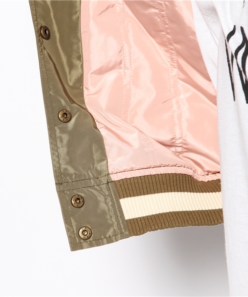 Ray BEAMS（レイビームス）の「○Ray BEAMS / ラインリブ スタジャン（ブルゾン・レディース・オリーブ/ネイビー・1/0）」の14枚目の写真