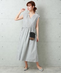 n'ee-ne | 【Web限定】クールストライプの大人ワンピース(ワンピース)