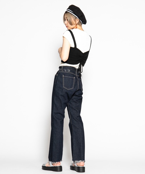 WEGO(ウィゴー)の「WEGO/バックシャーリングニットビスチェ(ベスト・レディース・カーキ/パープル/ブラック/ライトベージュ・FREE)」の17枚目の写真