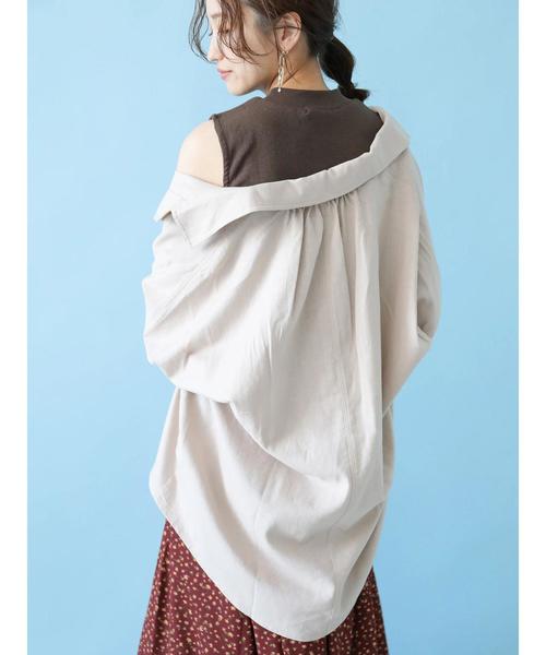 earth music&ecology（アースミュージックアンドエコロジー）の「抜け襟ワークジャケット ●＊（シャツ/ブラウス・レディース・ベージュ/ブラウン・FREE）」の15枚目の写真