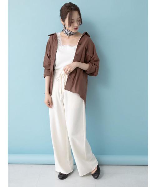 earth music&ecology（アースミュージックアンドエコロジー）の「抜け襟ワークジャケット ●＊（シャツ/ブラウス・レディース・ベージュ/ブラウン・FREE）」の11枚目の写真