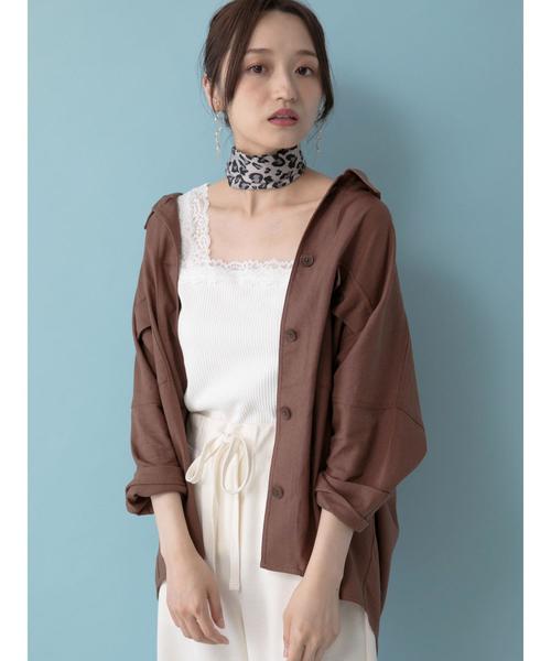 earth music&ecology（アースミュージックアンドエコロジー）の「抜け襟ワークジャケット ●＊（シャツ/ブラウス・レディース・ベージュ/ブラウン・FREE）」の9枚目の写真