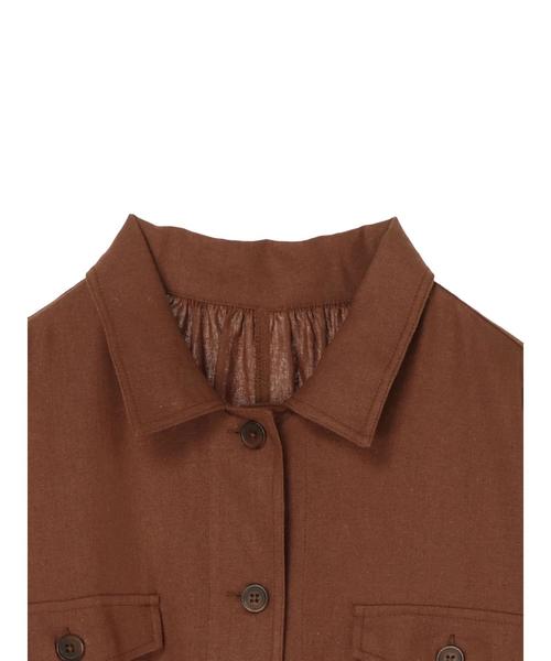 earth music&ecology（アースミュージックアンドエコロジー）の「抜け襟ワークジャケット ●＊（シャツ/ブラウス・レディース・ベージュ/ブラウン・FREE）」の7枚目の写真