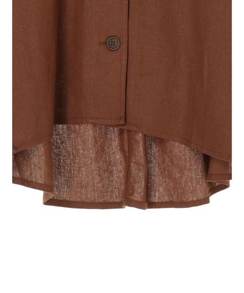 earth music&ecology（アースミュージックアンドエコロジー）の「抜け襟ワークジャケット ●＊（シャツ/ブラウス・レディース・ベージュ/ブラウン・FREE）」の5枚目の写真