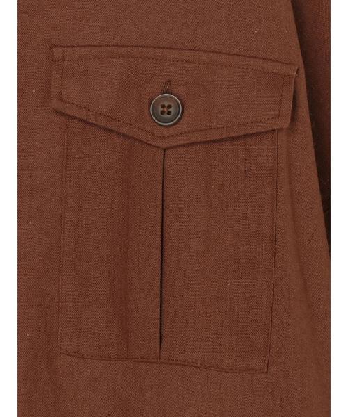 earth music&ecology（アースミュージックアンドエコロジー）の「抜け襟ワークジャケット ●＊（シャツ/ブラウス・レディース・ベージュ/ブラウン・FREE）」の4枚目の写真