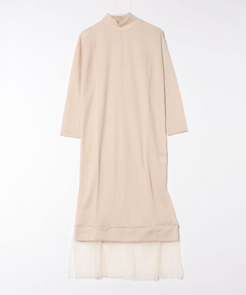 STYLEBLOCK（スタイルブロック）の「サカリバチュールプリーツハイネックドッキングワンピース（ワンピース・レディース・ブラック/ベージュ/ブラウン/アイボリー・M）」の2枚目の写真