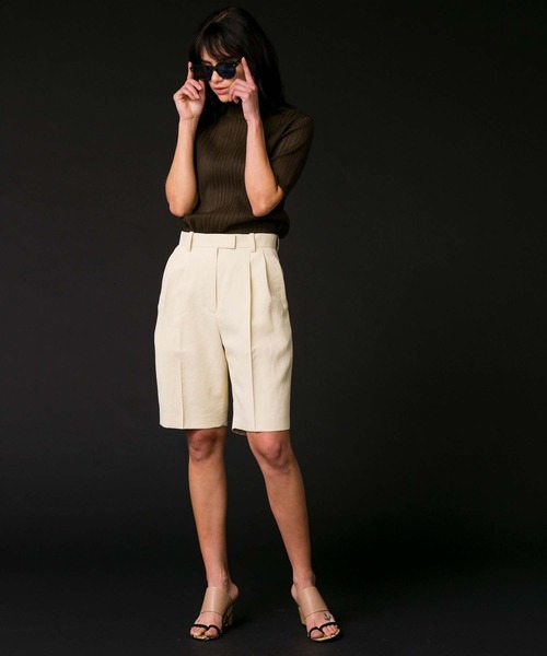 MAISON SPECIAL（メゾンスペシャル）の「◎Oggi＆CanCaｍ6月号、GISEle 6.7月号掲載掲載：2タックトラウザーショーツ【MAISON SPECIAL/メゾンスペシャル】■セットアップ対応■（その他パンツ・レディース・ベージュ/オレンジ/イエロー・36/38）」の18枚目の写真