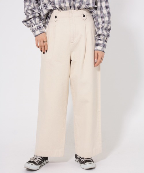 AMERICAN HOLIC(アメリカンホリック)の「ボタンループツイルワイドパンツ *(その他パンツ・レディース・アイボリー/ネイビー・MEDIUM/LARGE)」の8枚目の写真