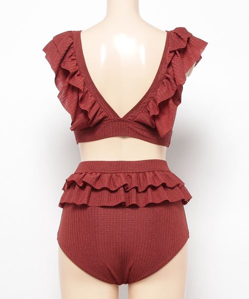 Dita（ディータ）の「フリルビキニセット【RT】（水着・レディース・ブラック/テラコッタ・M/L/XL）」の6枚目の写真