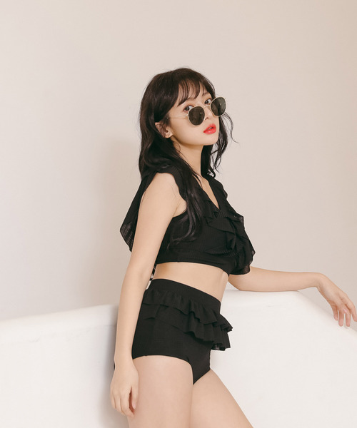 Dita（ディータ）の「フリルビキニセット【RT】（水着・レディース・ブラック/テラコッタ・M/L/XL）」の9枚目の写真