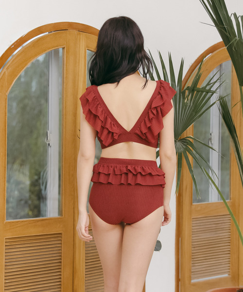 Dita（ディータ）の「フリルビキニセット【RT】（水着・レディース・ブラック/テラコッタ・M/L/XL）」の7枚目の写真