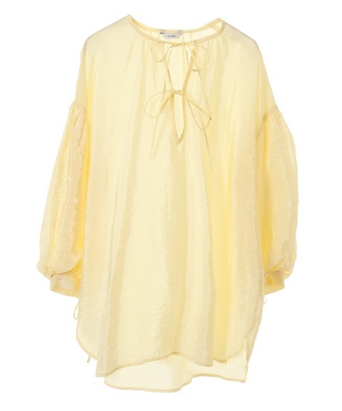 CLANE（クラネ）の「GLOSS WASHER RIBBON TOPS（シャツ/ブラウス・レディース・ベージュ/ネイビー/イエロー・2/1）」の12枚目の写真