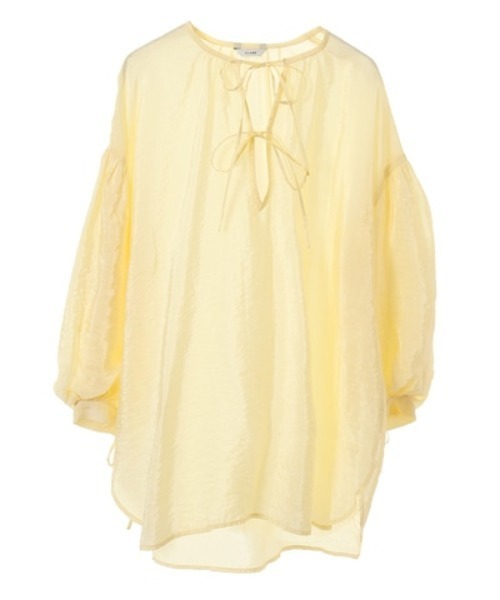 CLANE（クラネ）の「GLOSS WASHER RIBBON TOPS（シャツ/ブラウス・レディース・ベージュ/ネイビー/イエロー・2/1）」の19枚目の写真