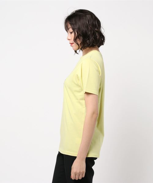 ottilie(オティーリエ)の「フロッキープリントTシャツ(Tシャツ/カットソー・レディース・オフホワイト/グレー/イエロー/ピンク・FREE)」の5枚目の写真