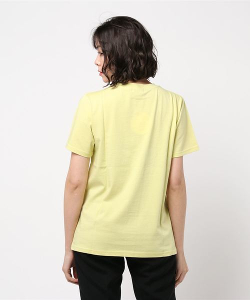 ottilie(オティーリエ)の「フロッキープリントTシャツ(Tシャツ/カットソー・レディース・オフホワイト/グレー/イエロー/ピンク・FREE)」の6枚目の写真