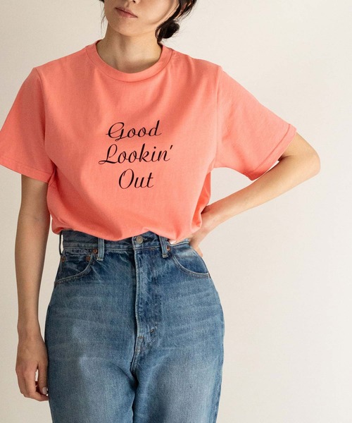 ottilie(オティーリエ)の「フロッキープリントTシャツ(Tシャツ/カットソー・レディース・オフホワイト/グレー/イエロー/ピンク・FREE)」の4枚目の写真