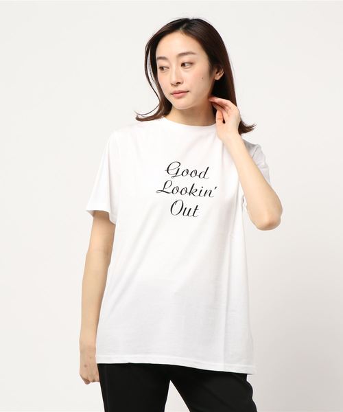 ottilie(オティーリエ)の「フロッキープリントTシャツ(Tシャツ/カットソー・レディース・オフホワイト/グレー/イエロー/ピンク・FREE)」の10枚目の写真