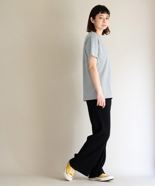 ottilie(オティーリエ)の「フロッキープリントTシャツ(Tシャツ/カットソー・レディース・オフホワイト/グレー/イエロー/ピンク・FREE)」の13枚目の写真