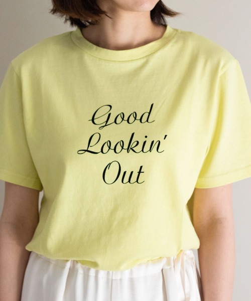 ottilie(オティーリエ)の「フロッキープリントTシャツ(Tシャツ/カットソー・レディース・オフホワイト/グレー/イエロー/ピンク・FREE)」の17枚目の写真
