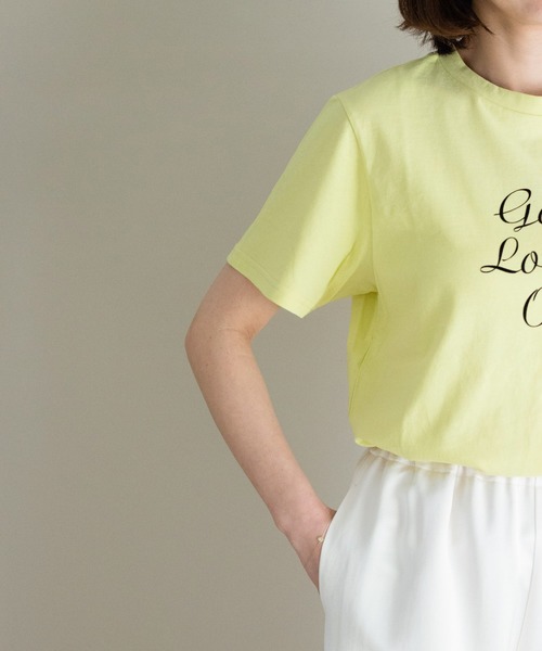 ottilie(オティーリエ)の「フロッキープリントTシャツ(Tシャツ/カットソー・レディース・オフホワイト/グレー/イエロー/ピンク・FREE)」の19枚目の写真