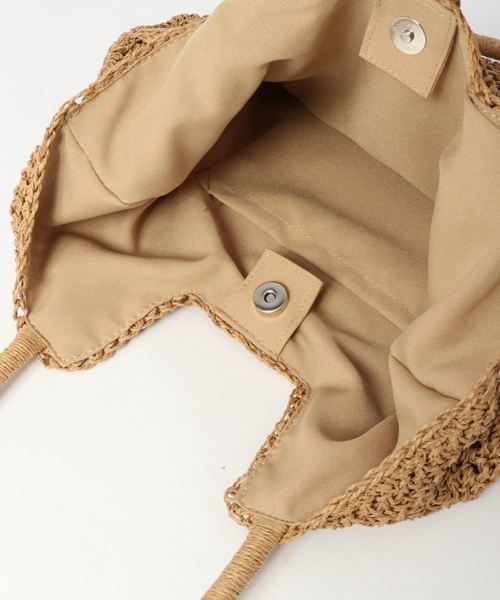 notch.（ノッチ）の「編み切り替えハンドルトート（かごバッグ・レディース・ベージュ/ブラウン・ONESIZE）」の3枚目の写真