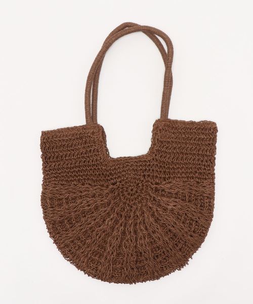 notch.（ノッチ）の「編み切り替えハンドルトート（かごバッグ・レディース・ベージュ/ブラウン・ONESIZE）」の6枚目の写真