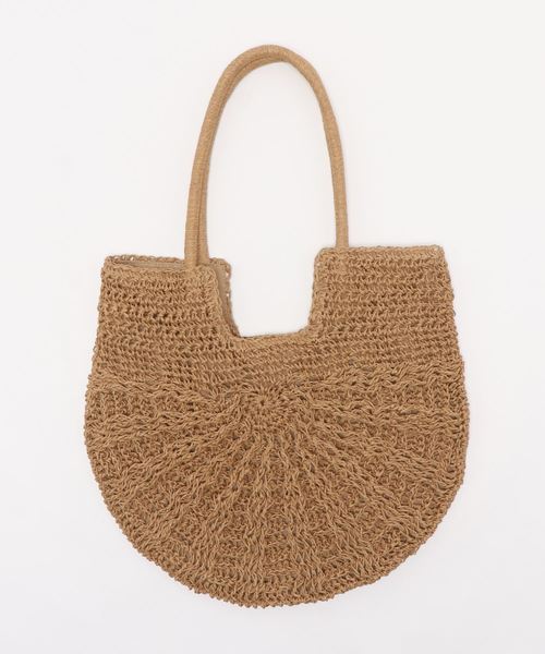 notch.（ノッチ）の「編み切り替えハンドルトート（かごバッグ・レディース・ベージュ/ブラウン・ONESIZE）」の5枚目の写真