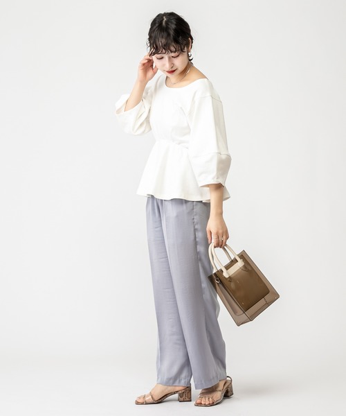 mystic（ミスティック）の「イージーサテンパンツ（その他パンツ・レディース・オフホワイト/ブルー/オレンジ/ブラック・FREE）」の5枚目の写真