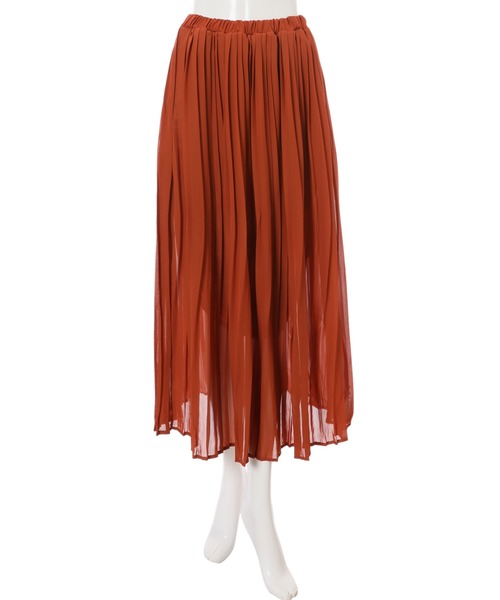 fifth（フィフス）の「シフォンプリーツロングカラースカート（スカート・レディース・テラコッタ/アイボリー・MEDIUM）」の4枚目の写真